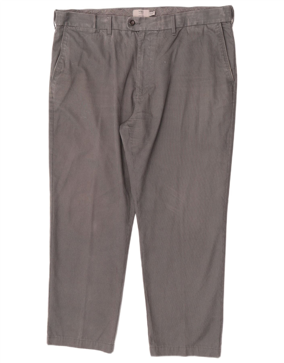 Marks & Spencer Pantalon de costume coupe classique pour homme W42 L29 Gris à fines rayures
