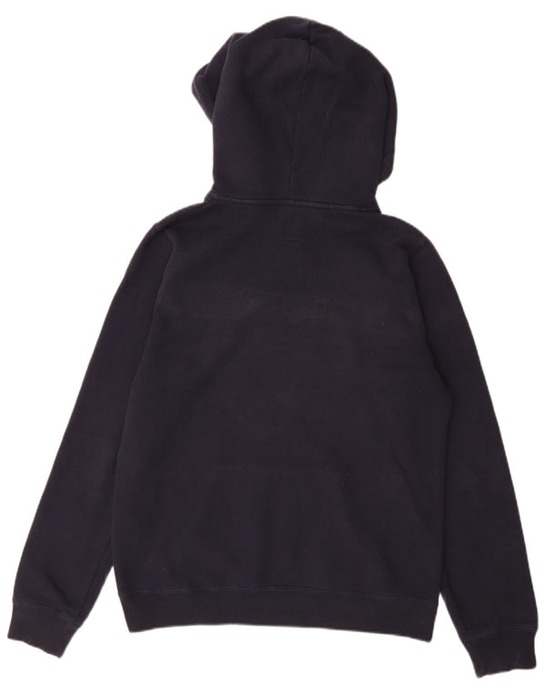 JACK WILLS Pull à capuche graphique pour femme UK 12 Bleu marine moyen Coton