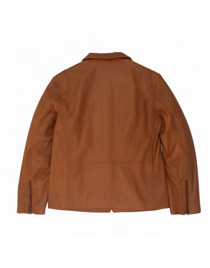 TCM Veste de motard en cuir pour homme UK 38 Marron moyen