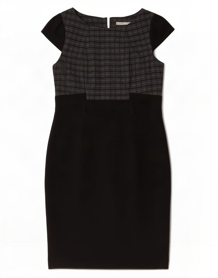 Marks & Spencer Robe fourreau pour femme UK 44 Medium Black Check Polyester