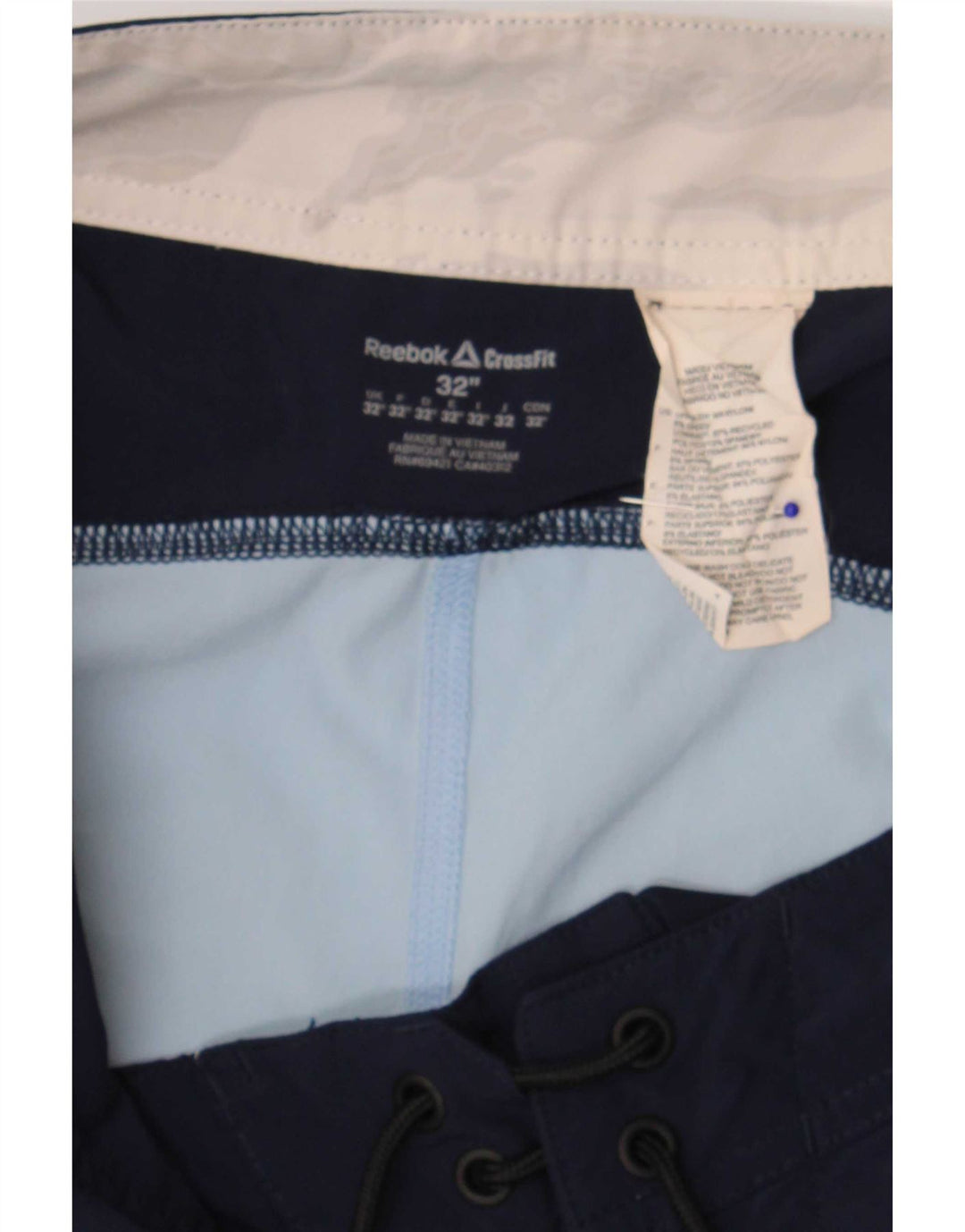 Reebok Short de Bain Graphic Homme Bleu Moyen Nylon Colorblock