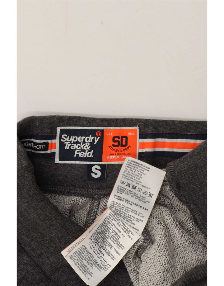 Superdry Short de Sport Graphique Homme Petit Gris Coton