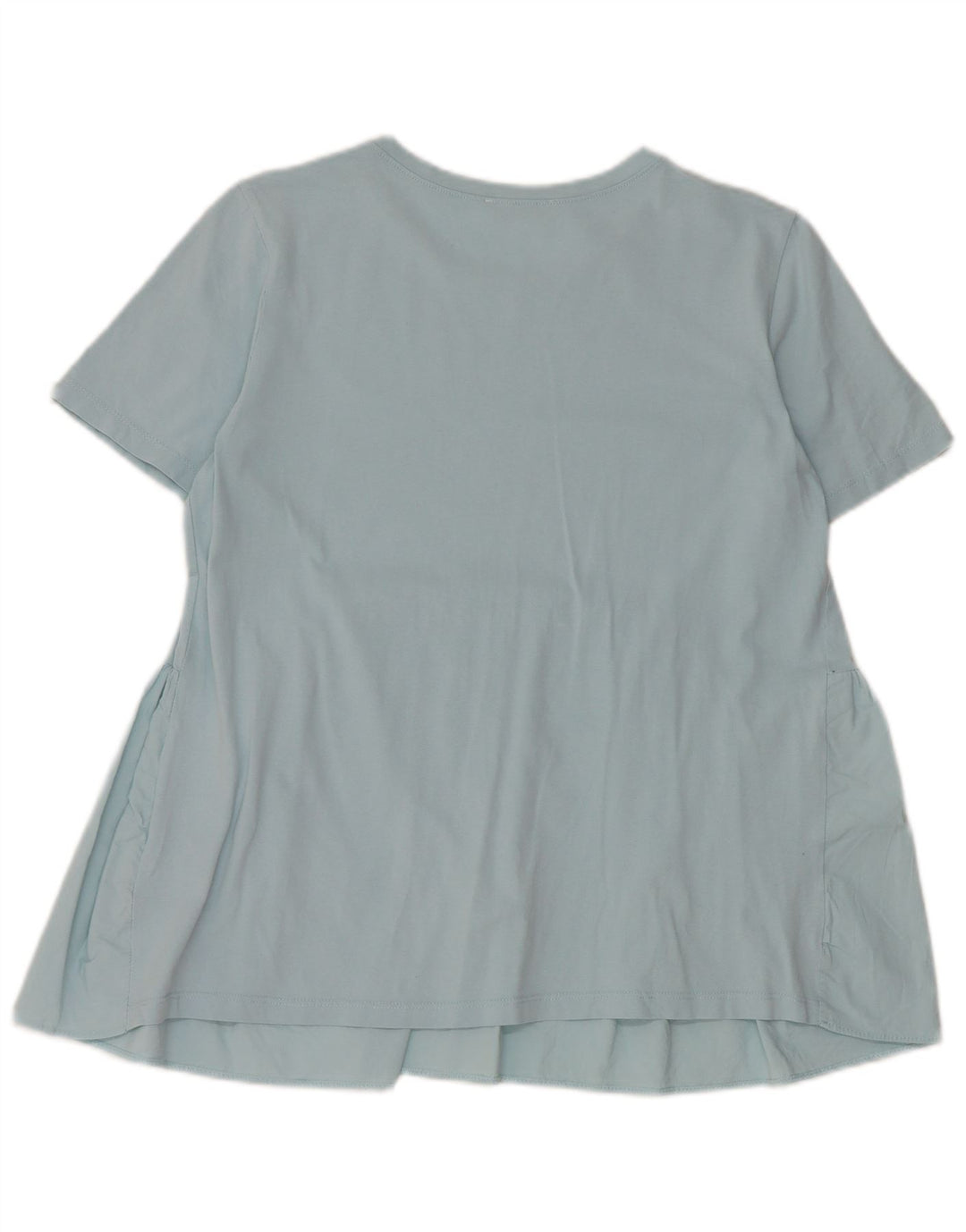 Zara Femme Chemisier Top UK 12 Bleu Moyen Coton