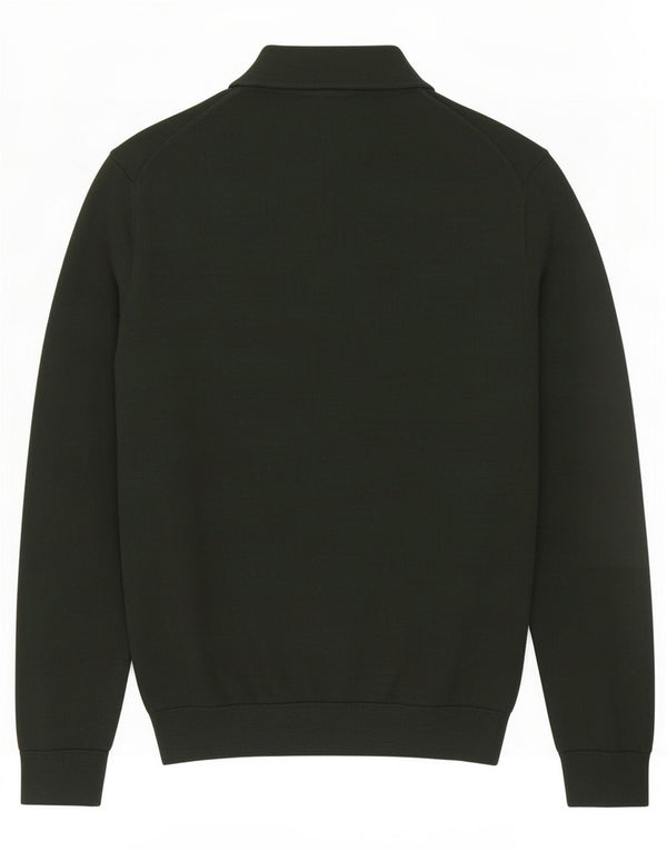 Zara Pull Col Polo Homme Vert Moyen Acrylique