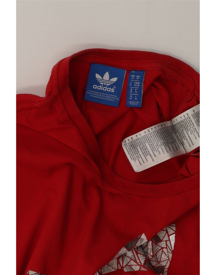 Adidas T-Shirt Graphique Homme Rouge Moyen Coton