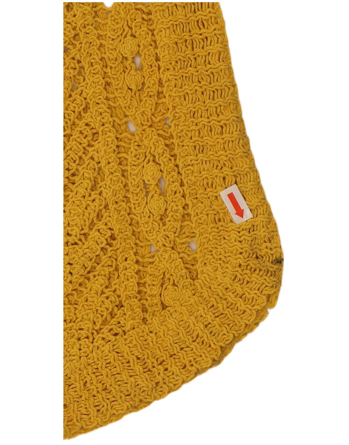 Zara Womens Crop Crochet Vest Top UK 12 Jaune Moyen