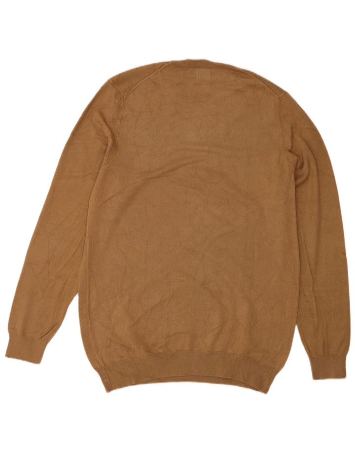 Zara Pull à col rond pour homme Petit en viscose marron
