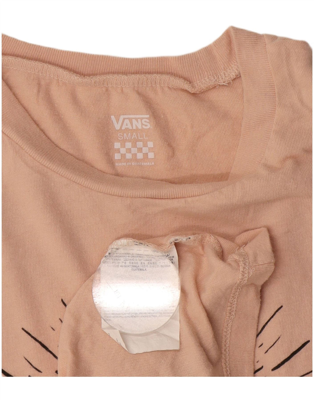 VANS T-shirt graphique pour femme UK 10 Petit coton rose