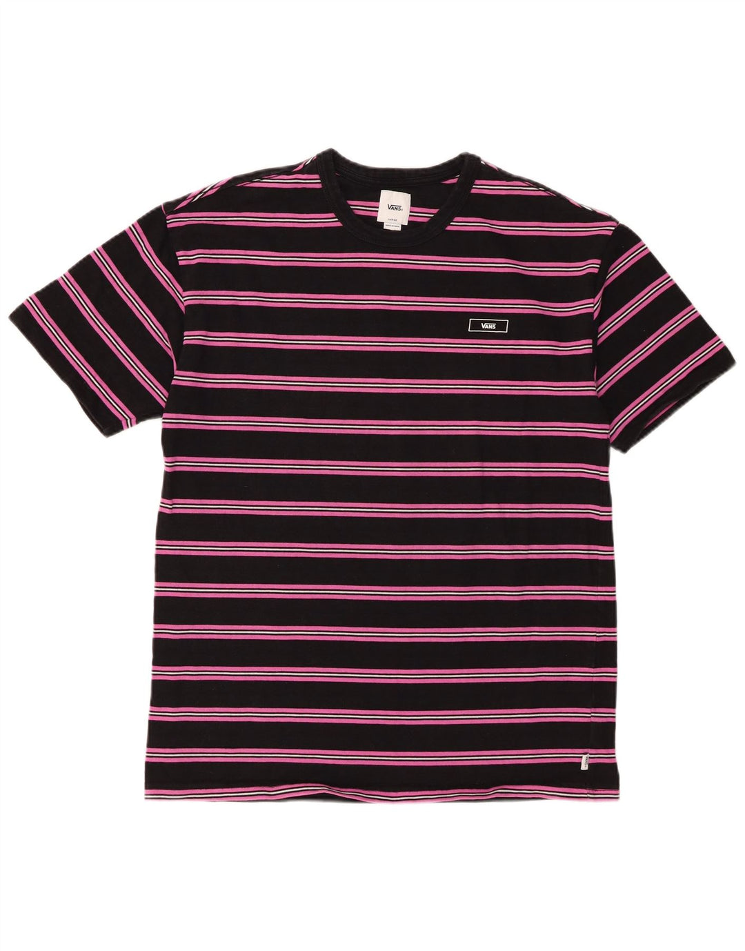 Vans T-Shirt Homme Haut Grand Coton Rayé Noir