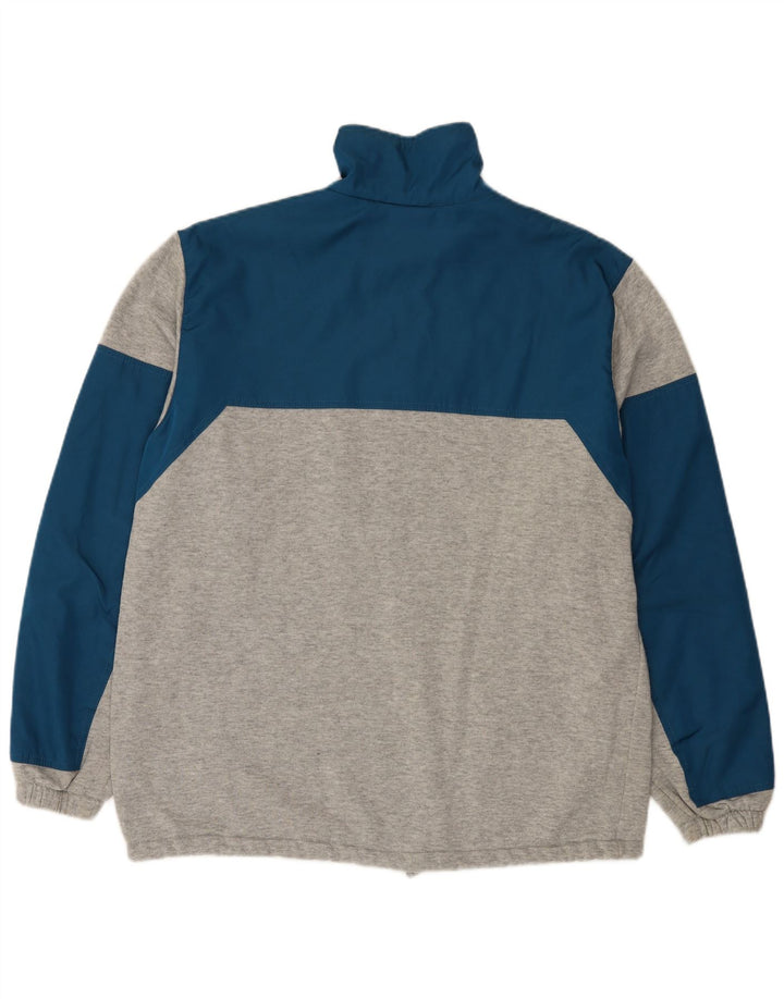 Aesse Sweat-shirt à col zippé pour homme, grand, gris, color block