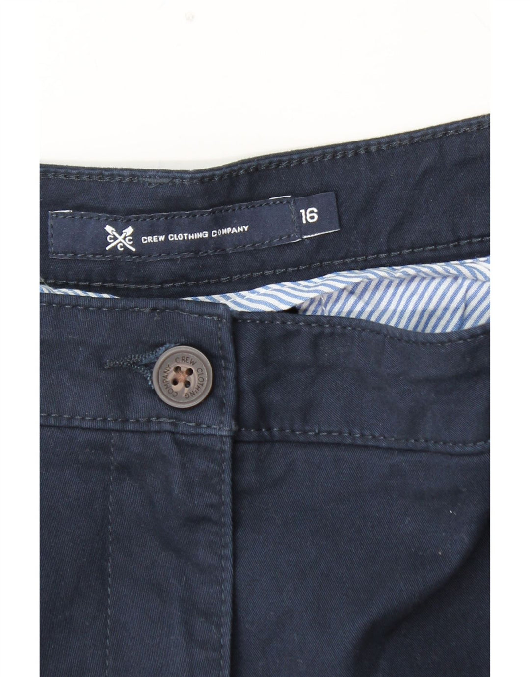 CREW CLOTHING Pantalon chino fuselé pour femme UK 16 Large W38 L29 Bleu marine