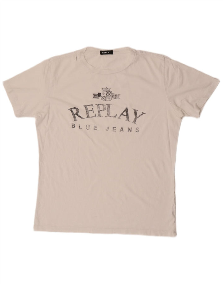 Replay T-Shirt Graphique Homme Grand Blanc