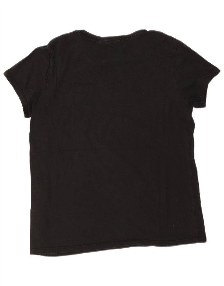 Levi's T-Shirt Graphique Femme UK 12 Noir Moyen Coton