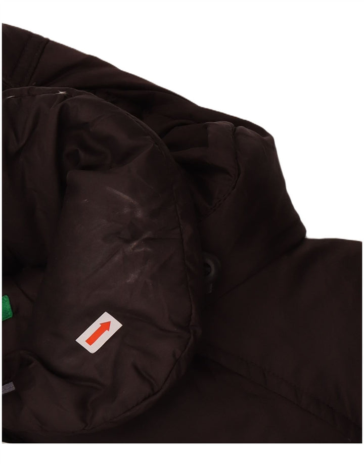 Benetton Veste matelassée à capuche pour femme UK 10 Small Marron Hiver