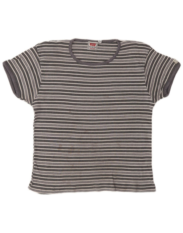 Levi's T-Shirt Court Fille 14-15 Ans XL Gris Rayé