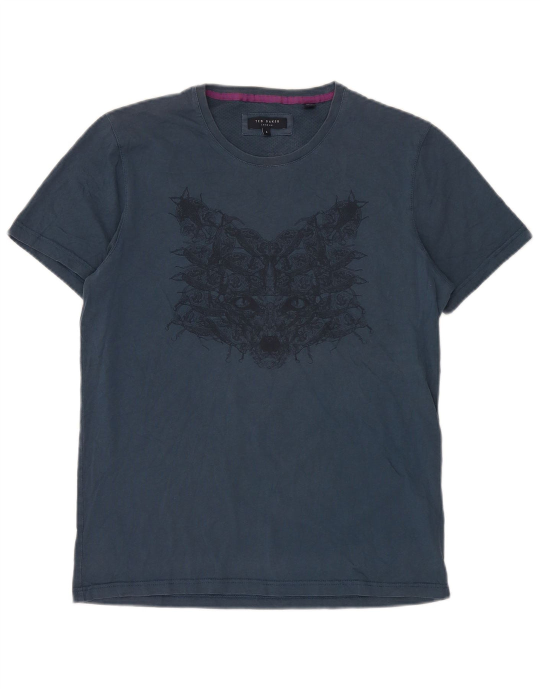 Ted Baker T-shirt graphique pour homme Taille 4 Large Bleu marine