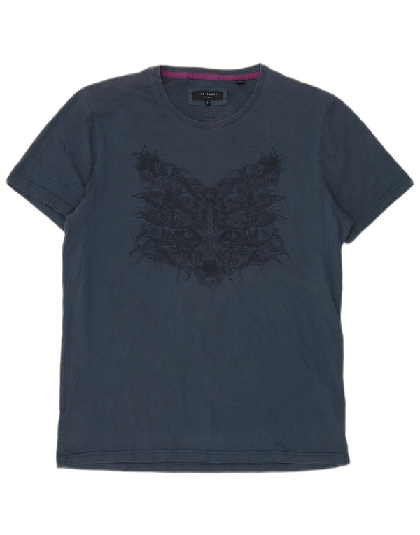 Ted Baker T-shirt graphique pour homme Taille 4 Large Bleu marine