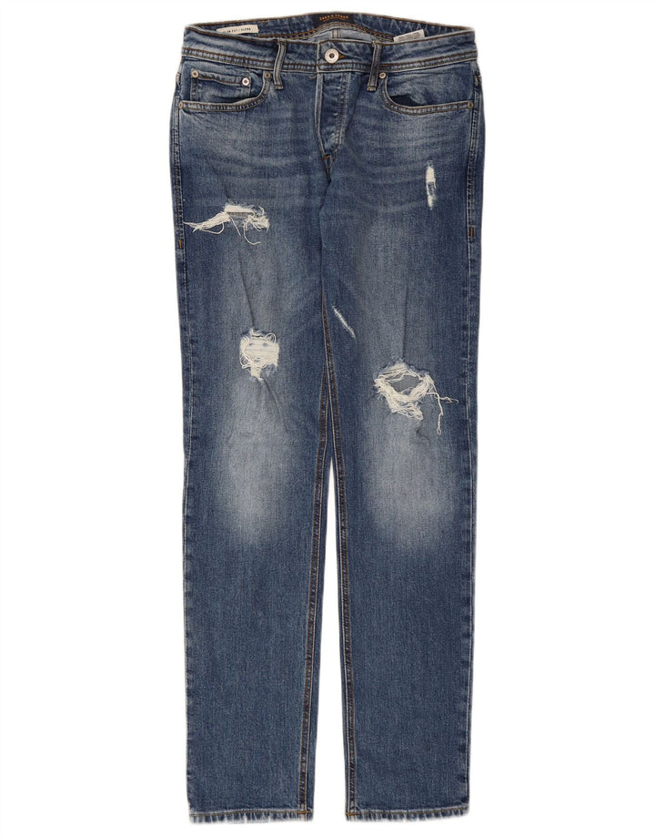 JACK & JONES Jean Slim GLENN Homme W31 L32 Bleu Coton