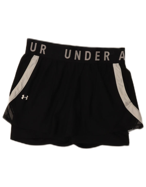 Under Armour Short de sport Heat Gear pour femme UK 8 Small Noir Colourblock