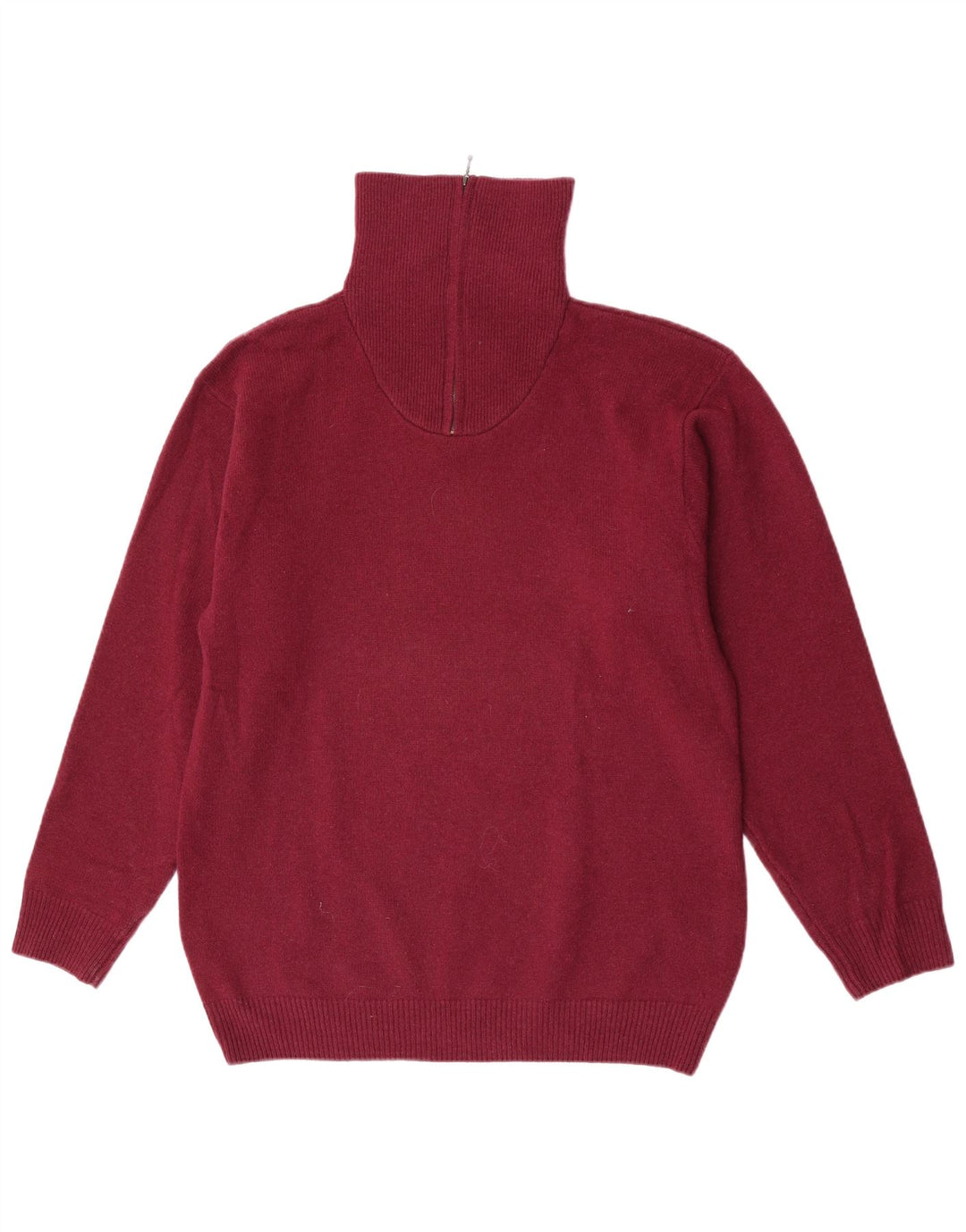 Tardini Pull col zippé pour homme en laine bordeaux grande taille