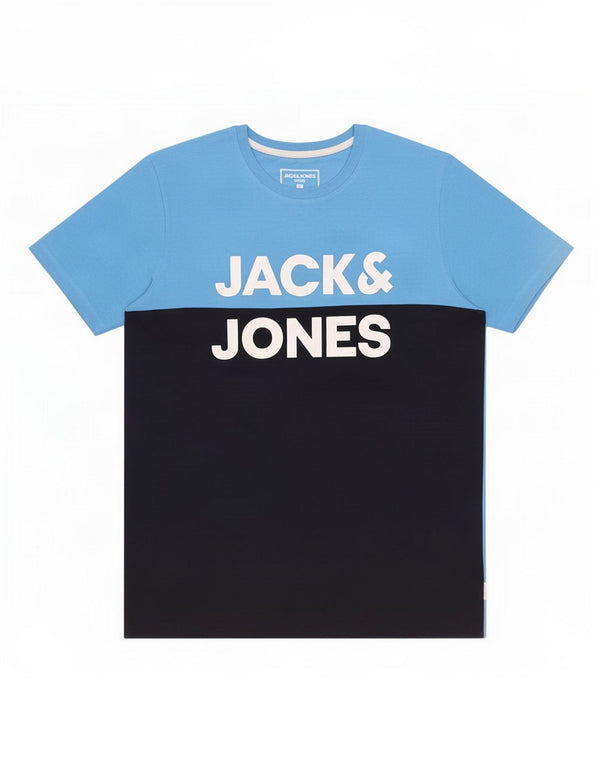 Jack & Jones T-Shirt Graphique Homme Petit Bleu Marine Colorblock Coton