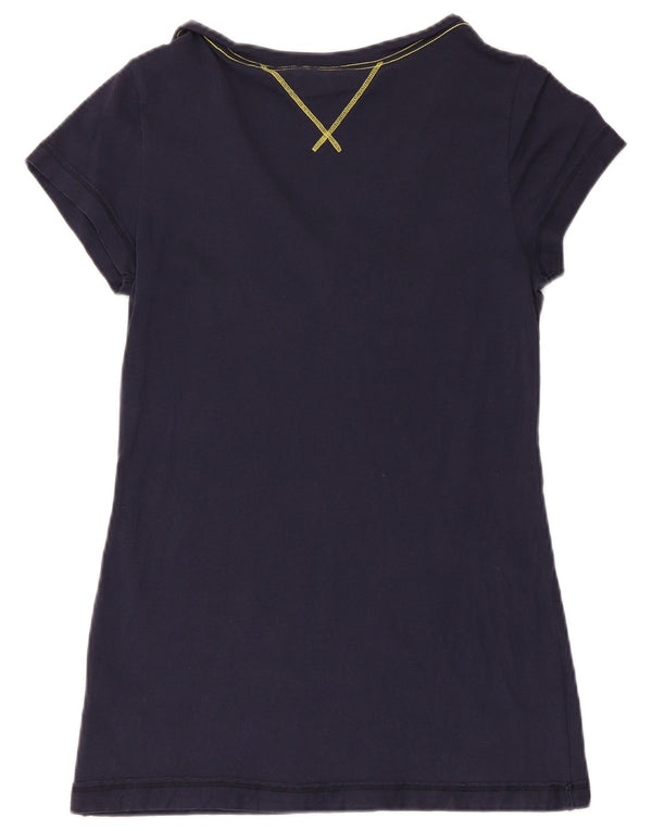 TOMMY HILFIGER T-shirt graphique pour femme UK 12 Bleu marine moyen Coton