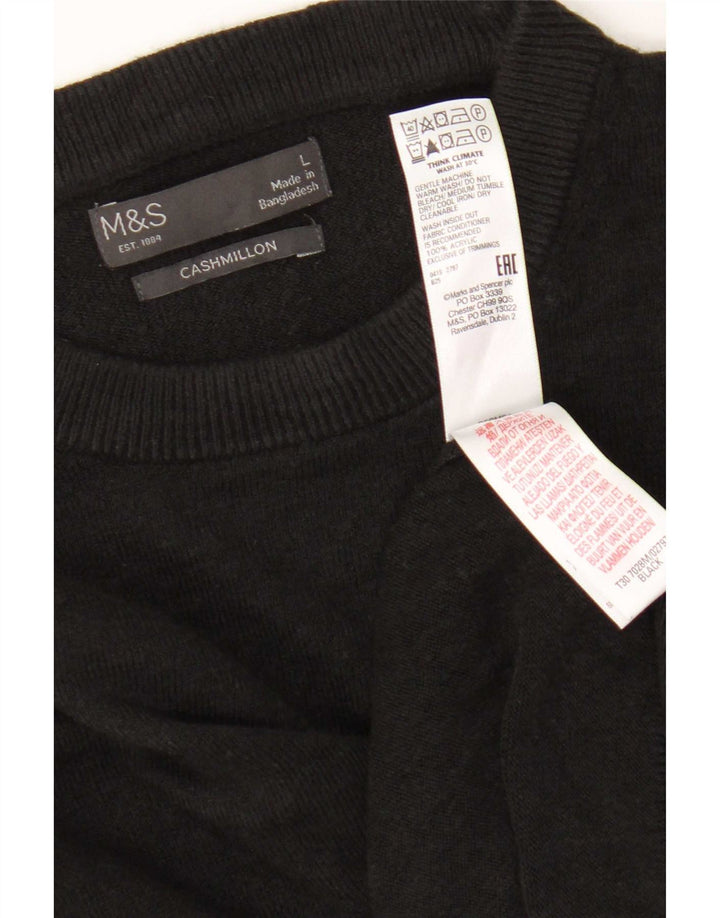 Marks & Spencer Pull à col rond pour homme en acrylique noir Taille L