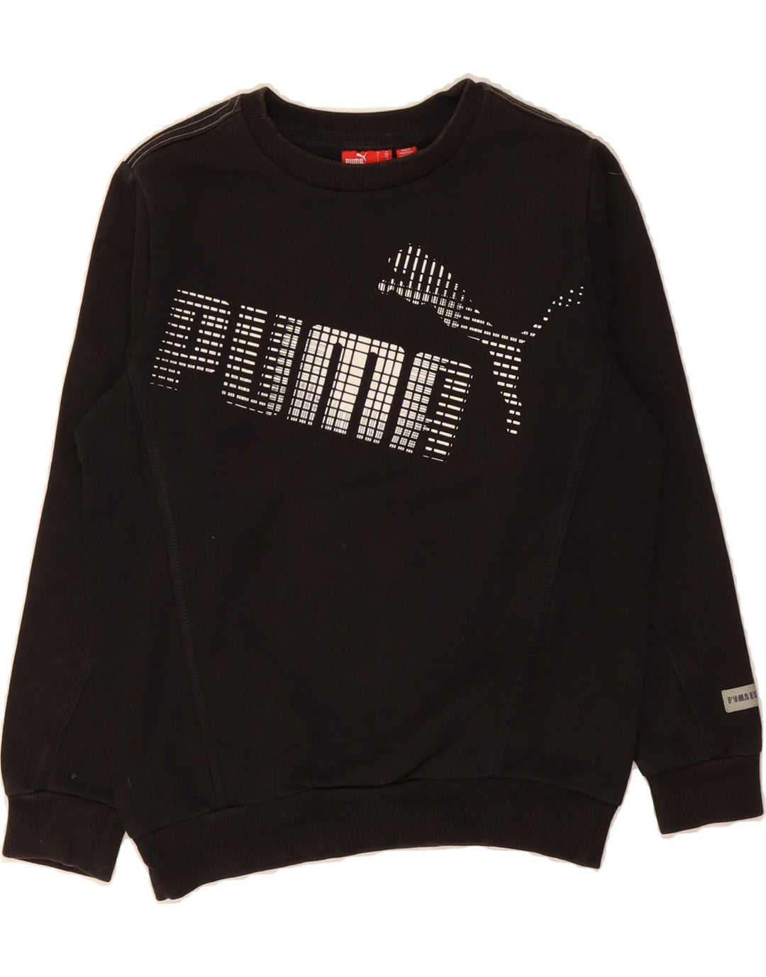 PUMA Boys Graphic Sweatshirt Jumper 9-10 Years Black Cotton Vintage Puma and Second-Hand Puma from Messina Hembry 