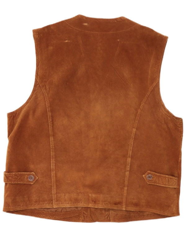 Front Line Gilet en Daim pour Homme UK 48 2XL Cuir Marron