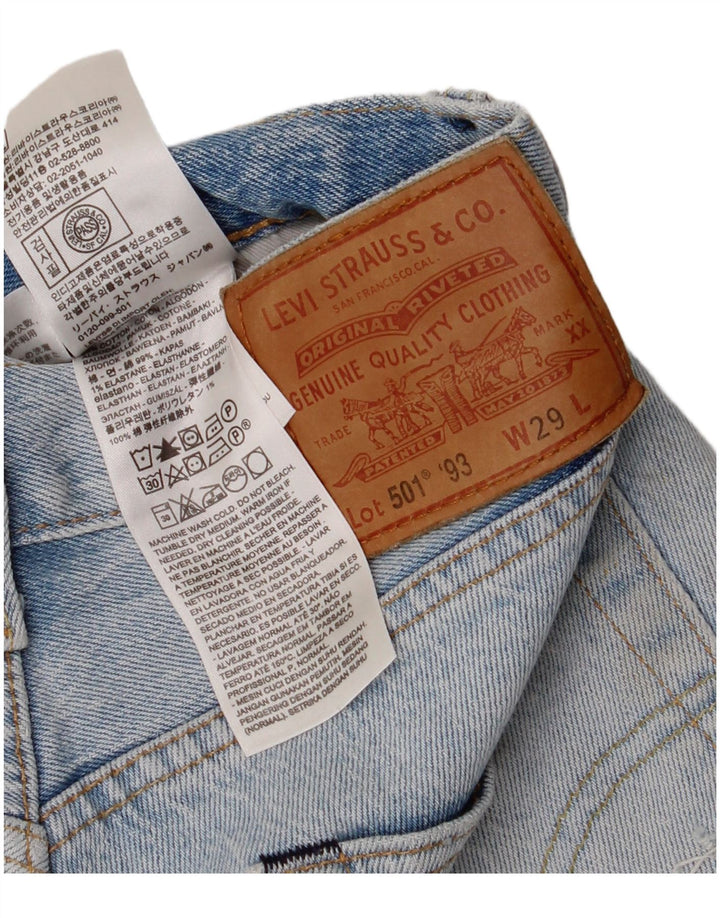 LEVI'S Short 501 taille haute en jean vieilli pour femme W29 Bleu moyen