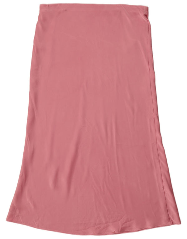 Zara Femme Jupe Midi Taille Haute XL W32 Rose Polyester