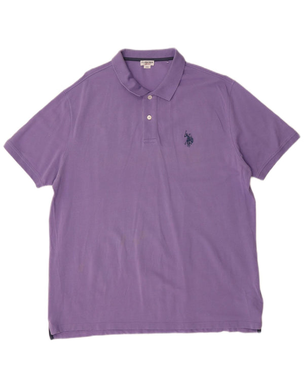 U.S. Polo Assn. Mens Polo Shirt 3XL Purple Cotton
