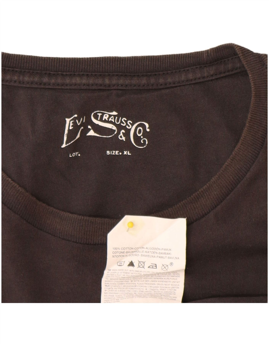 Levi's T-Shirt Graphique Top XL Homme Gris Coton