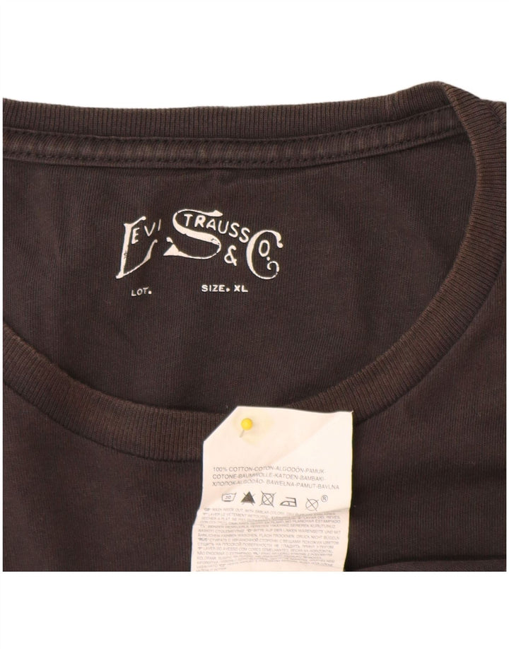 Levi's T-Shirt Graphique Top XL Homme Gris Coton