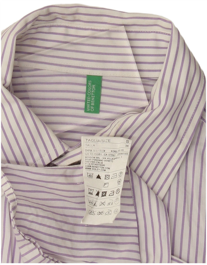 Benetton Chemise Homme Petit Violet En Coton À Rayures