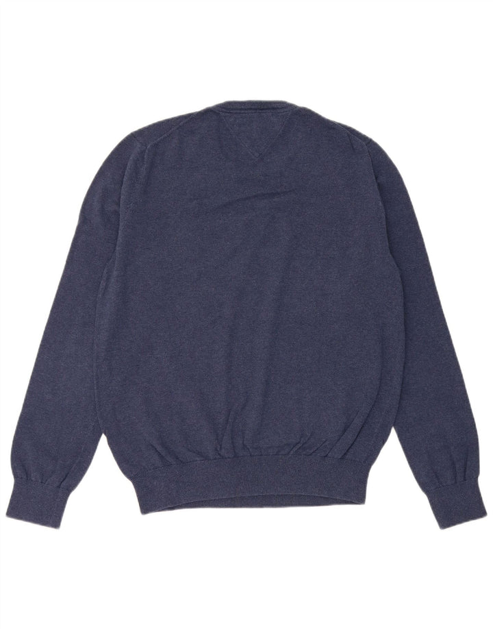 Tommy Hilfiger Pull à col rond pour homme en coton bleu marine moyen