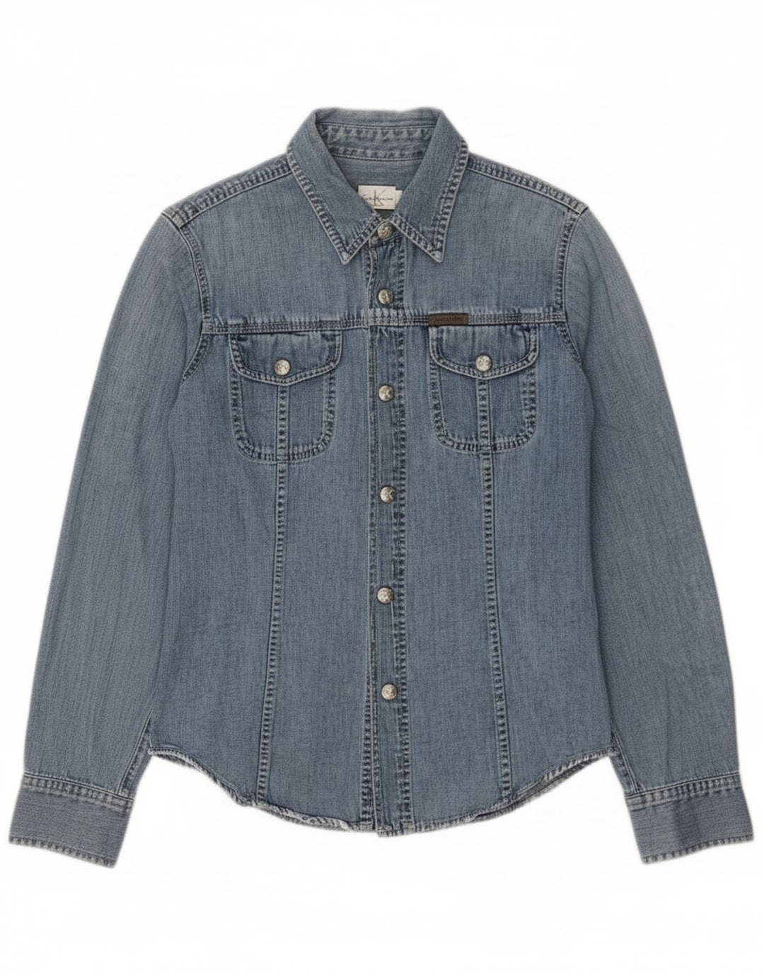 Calvin Klein Jeans Chemise En Jean Femme Bleu Moyen Coton