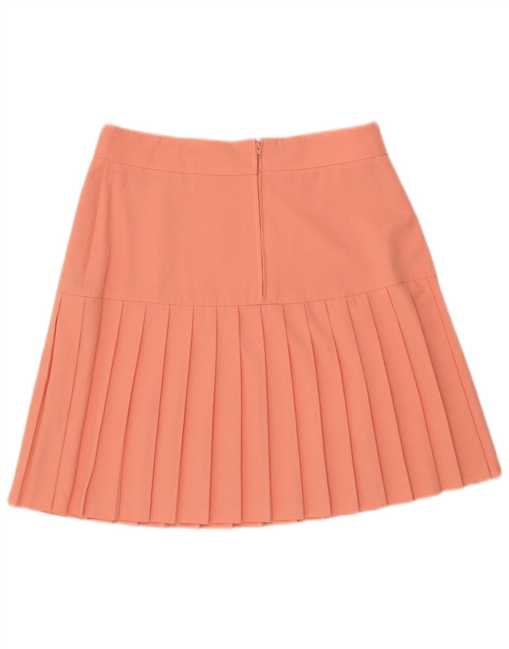 jupe plissée femme vintage EU 42 Grand W30 Orange Polyester