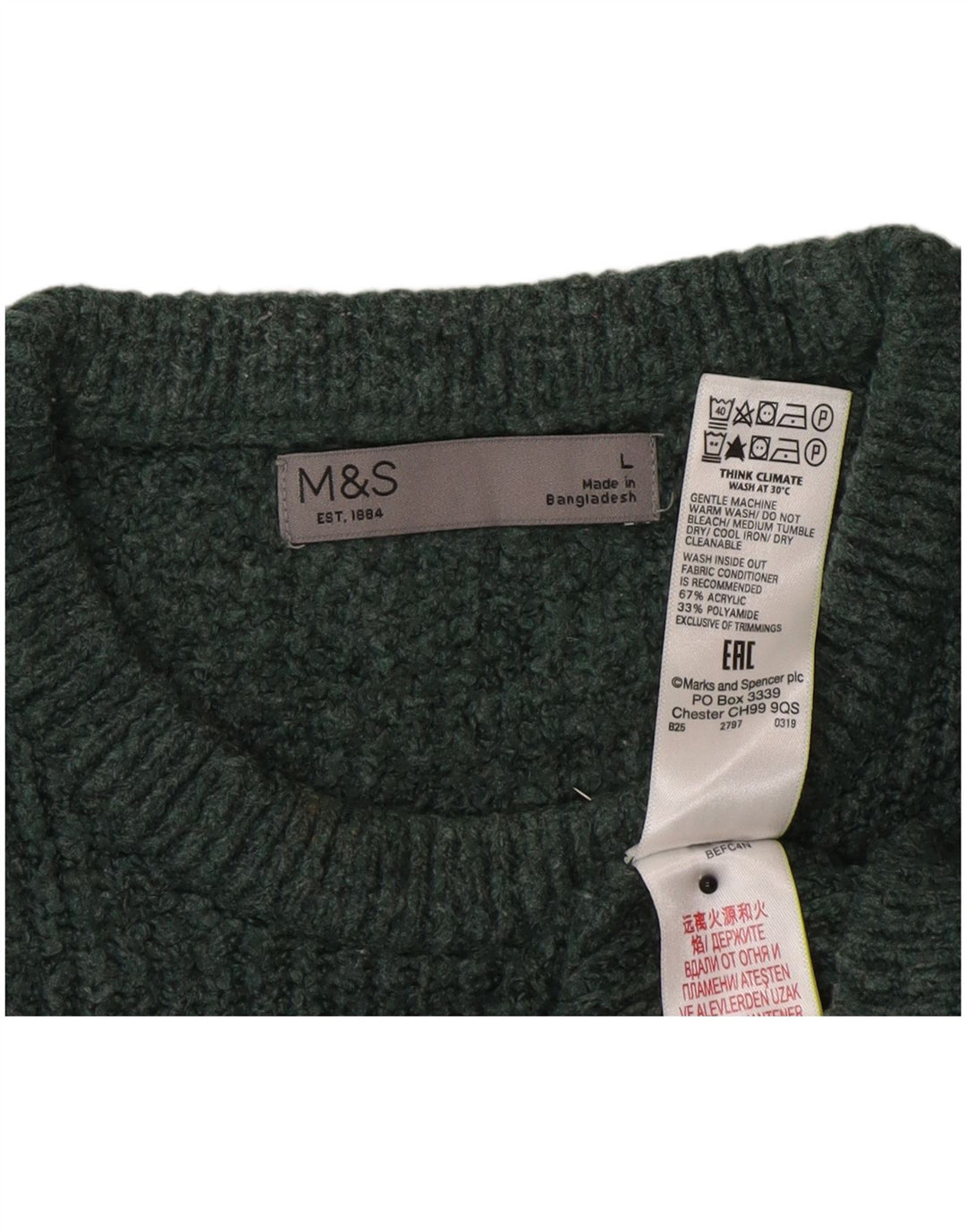 Marks & Spencer Pull à col rond pour homme en acrylique vert grand