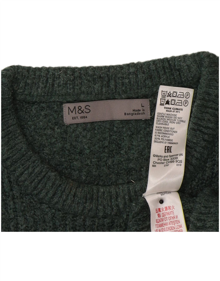 Marks & Spencer Pull à col rond pour homme en acrylique vert grand