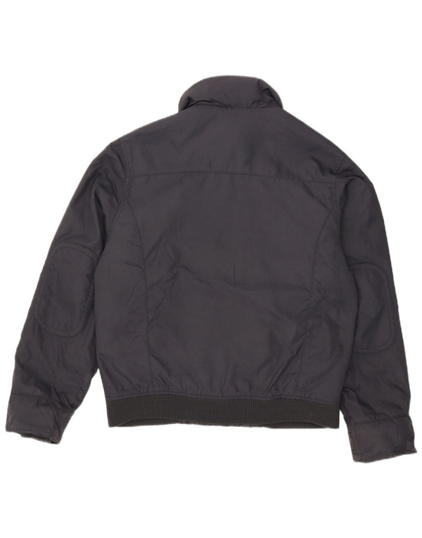 Zara Veste matelassée à capuche pour homme UK 40 Large Bleu Marine Nylon