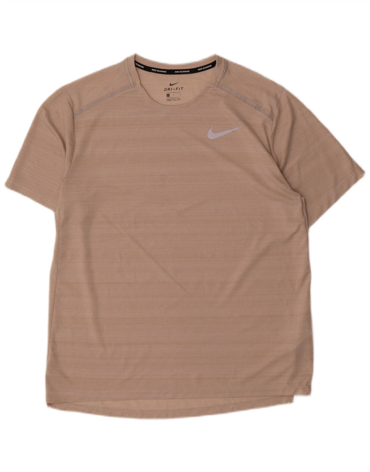 Nike T-shirt Dri Fit pour homme en polyester à fines rayures roses