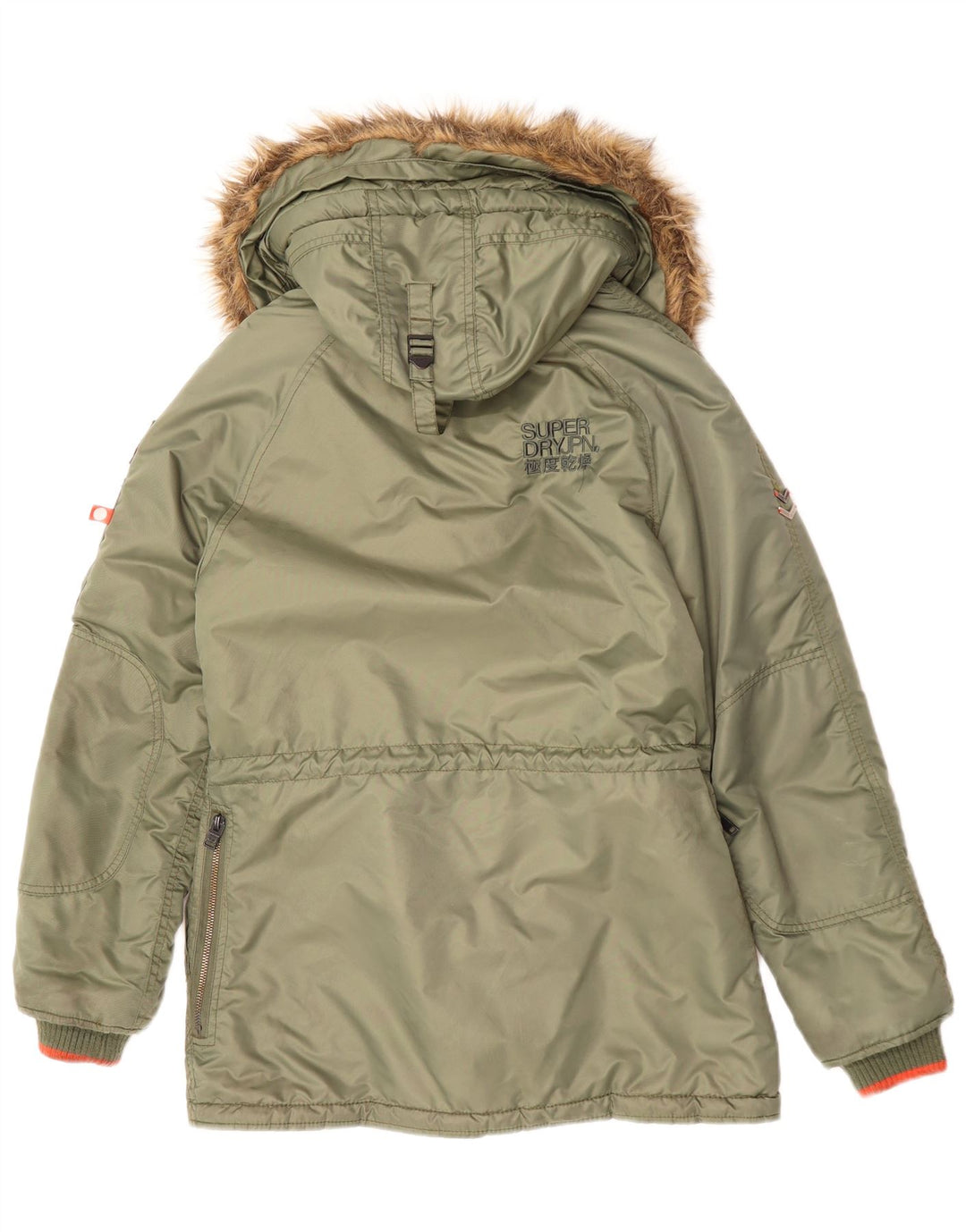 SUPERDRY Parka à capuche pour homme UK 36 Small Vert Nylon