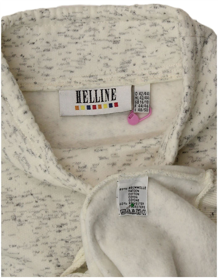 HELLINE Sweat-Shirt Femme UK 16/18 XL Blanc Moucheté Coton