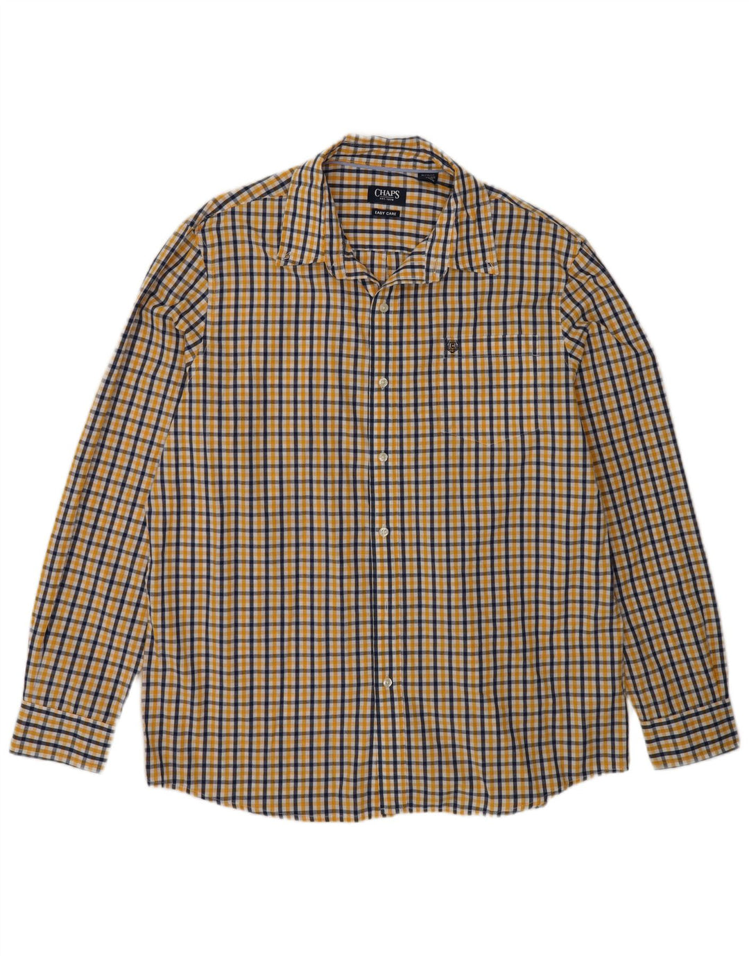Chaps Chemise Homme XL Jaune Vichy Coton