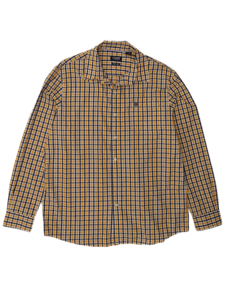 Chaps Chemise Homme XL Jaune Vichy Coton