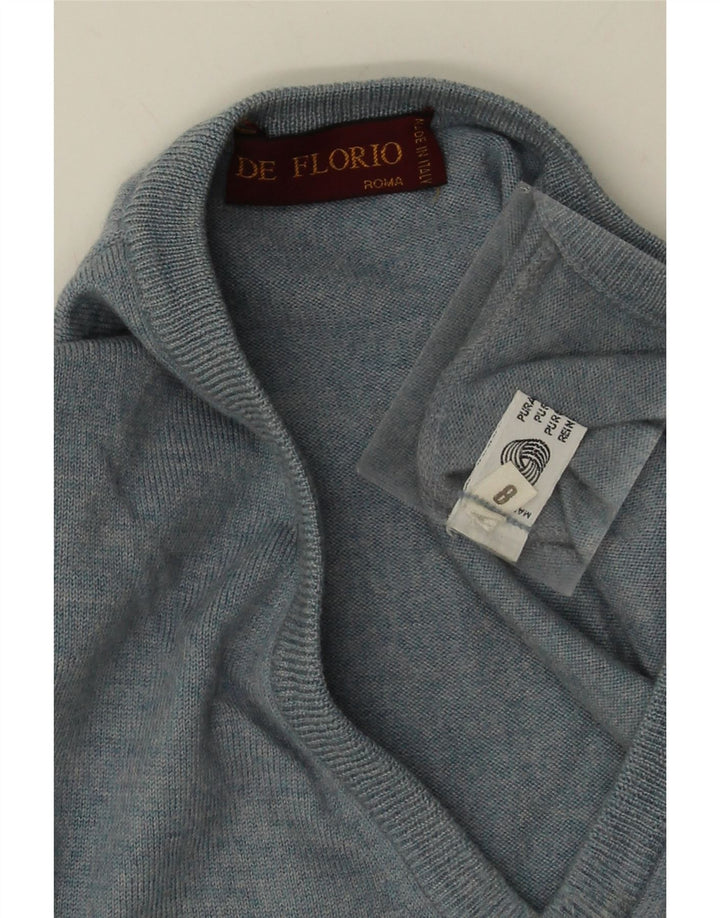 vintage Mens Vest Débardeur Grande Laine Nouvelle Bleue