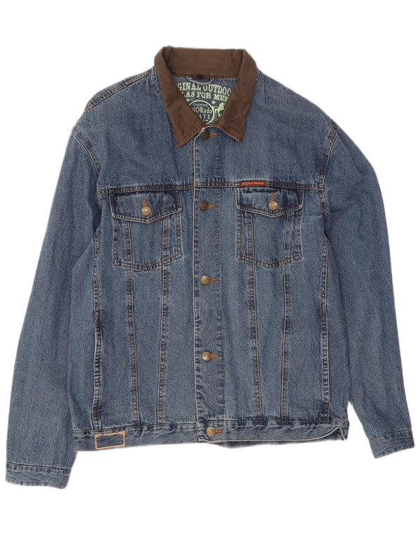 Atlas For Men Veste en jean pour homme UK 40 Large Bleu Coton