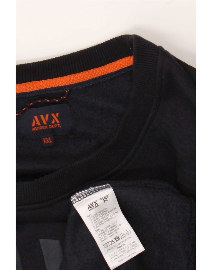 Avirex Sweat-shirt graphique pour homme 2XL Bleu marine Polyester
