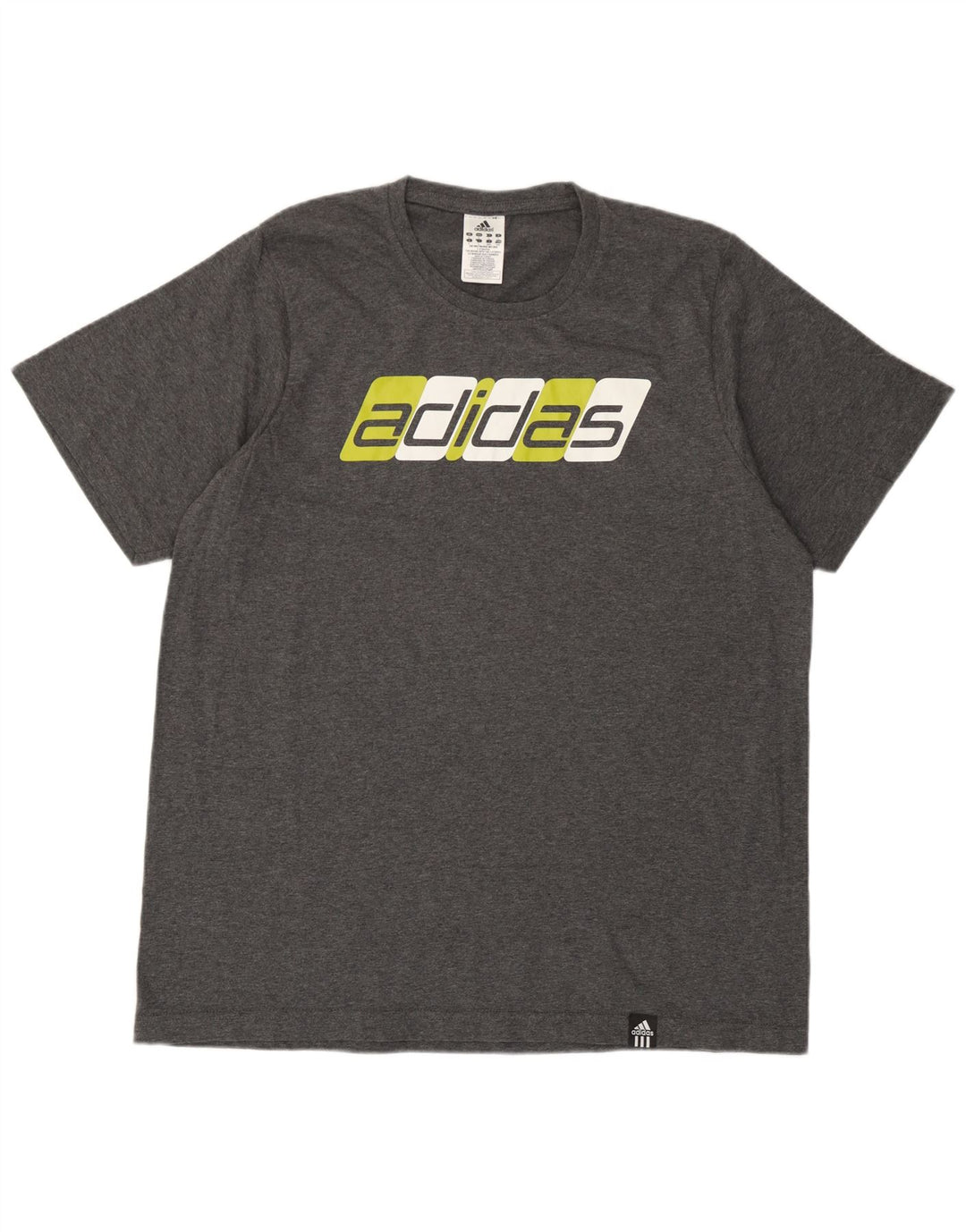 Adidas T-shirt graphique pour hommes, grand, gris, coton